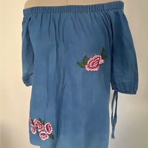 cotton dress with rose embroidery. Size M